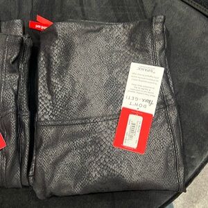 Spanx laux leather snake leggings
